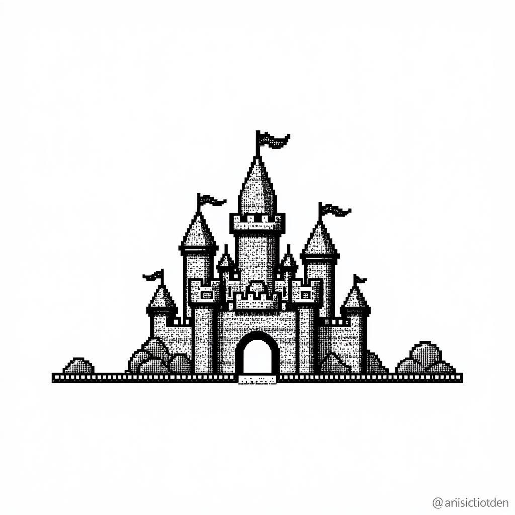 ASCII Art Recreation of Mario's Castle