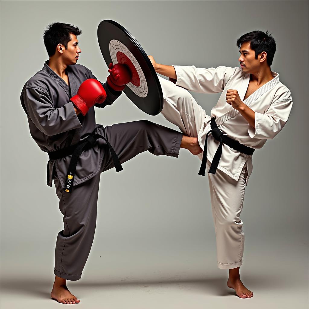 Martial Arts Kick Shield Training Drills