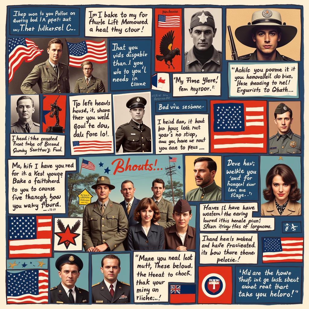 Digital art piece commemorating Memorial Day with patriotic imagery and historical photos