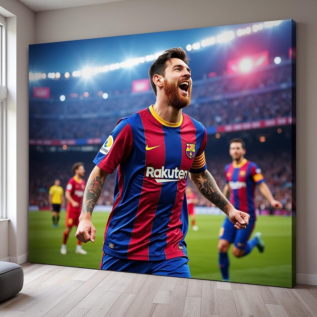 Messi Celebration Canvas Wall Art