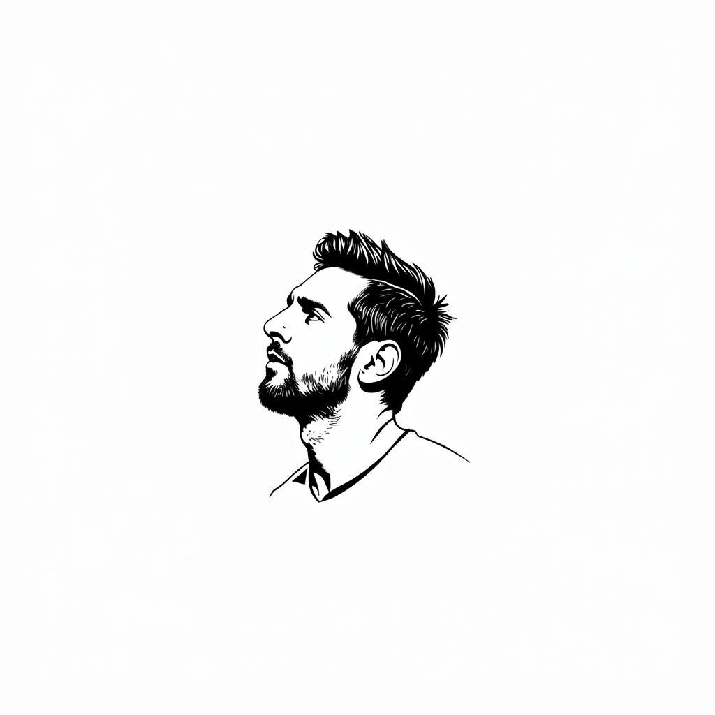 Messi Minimalist Line Art