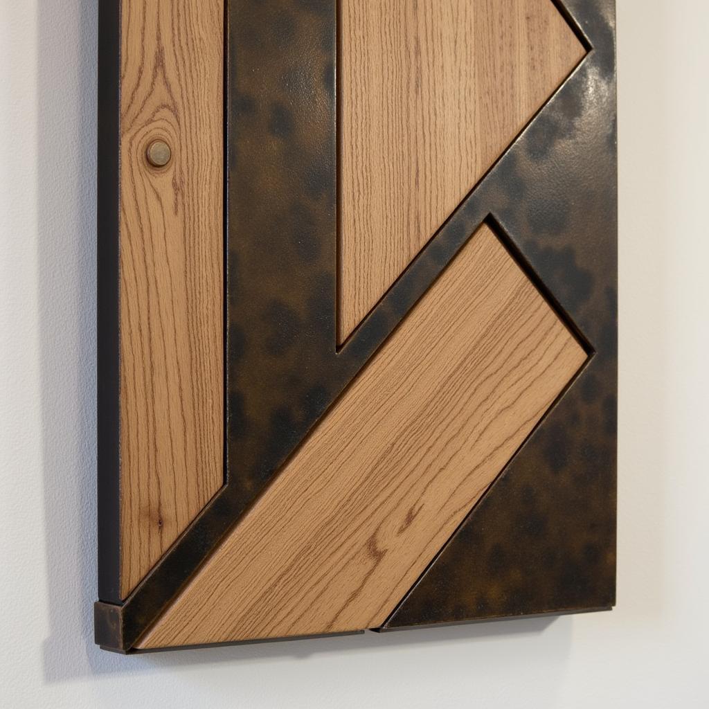 Metal and Wood Square Wall Art Combination