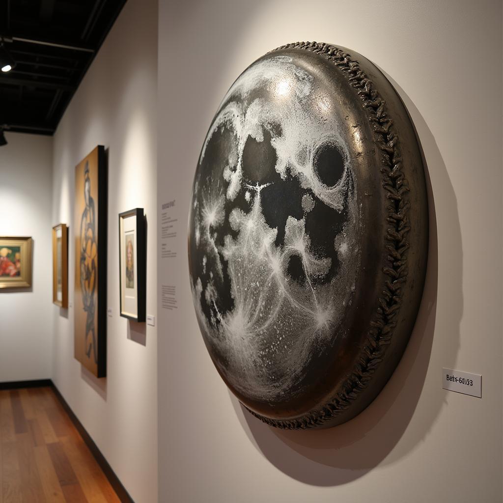 Metallic Moon Wall Art in an Art Gallery