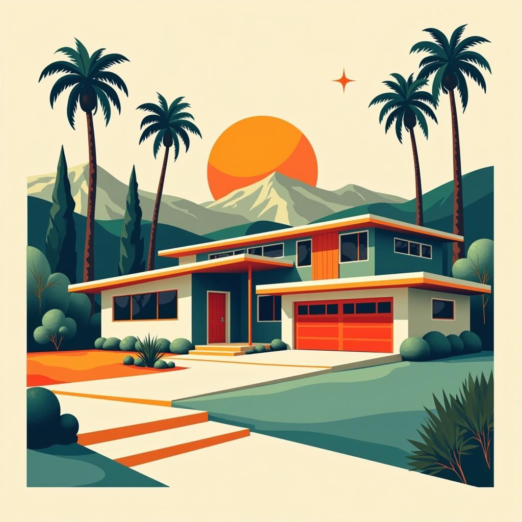 Mid-Century Modern Palm Springs Poster