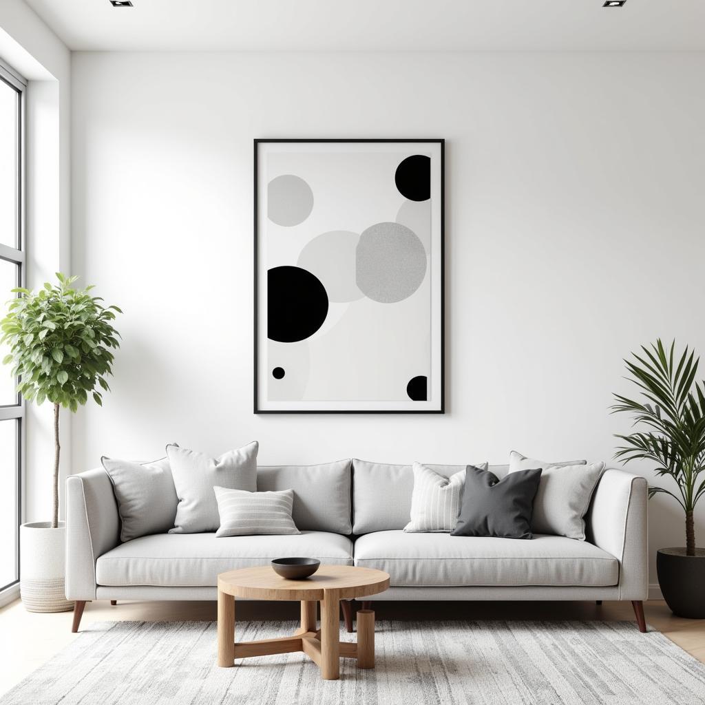 Minimal Art Print in a Living Room