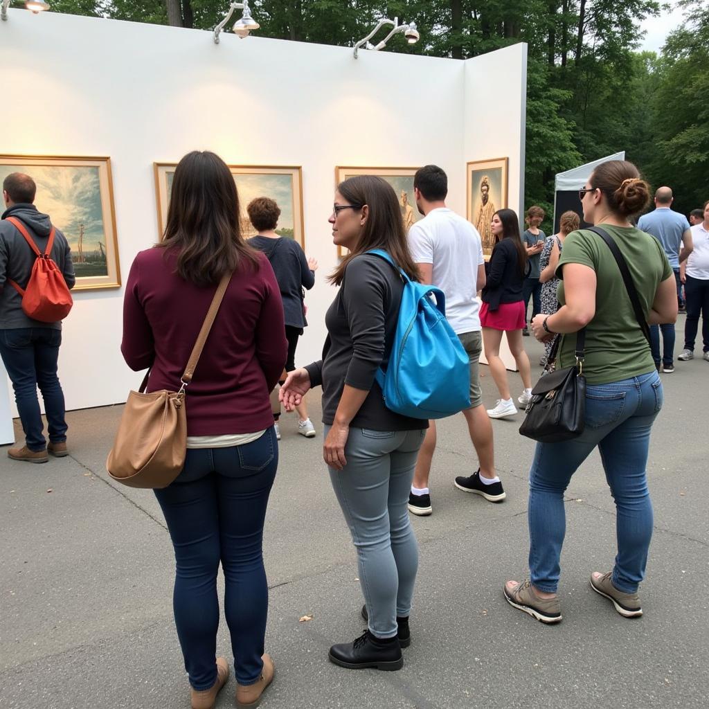 Visitors Interacting with Art at Minneapolis Sculpture Garden Art Fair