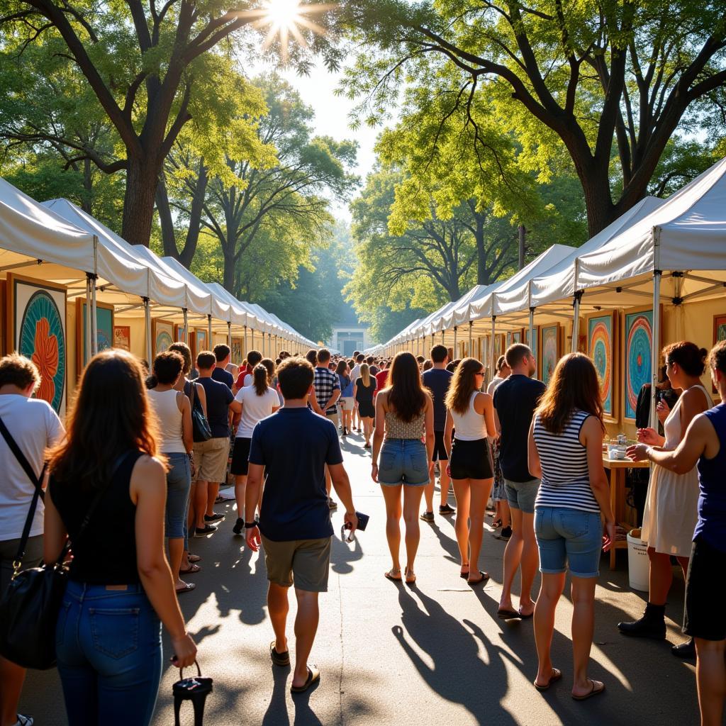 Visitors Admiring Artwork at Mizner Park Art Festival