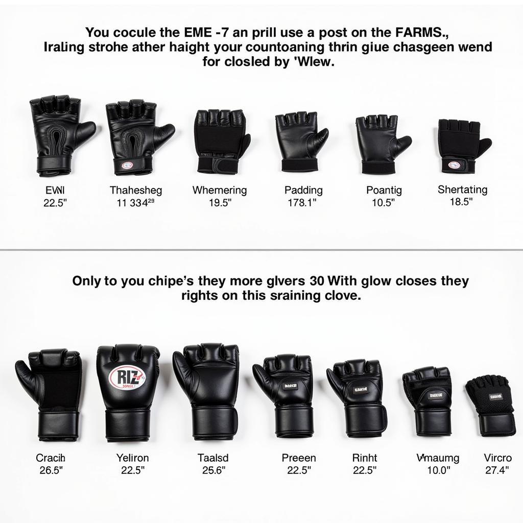 Different Types and Sizes of MMA Gloves