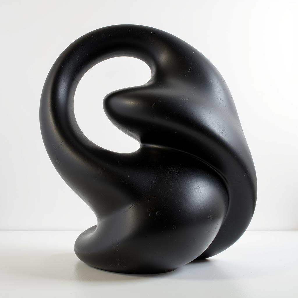 Modern Black and White Plaster Sculpture