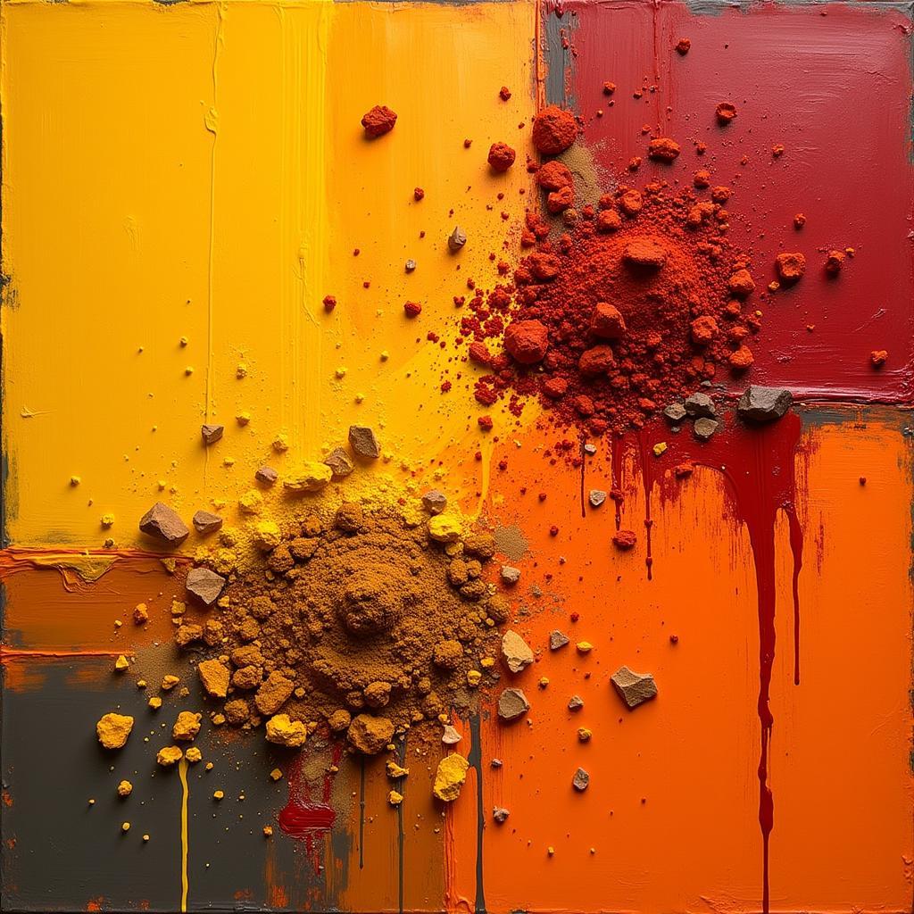 Modern Kitchen Oil Painting: Abstract Spices