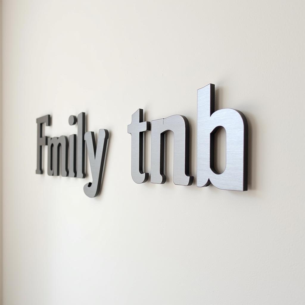 Modern Metal Family Name Sign