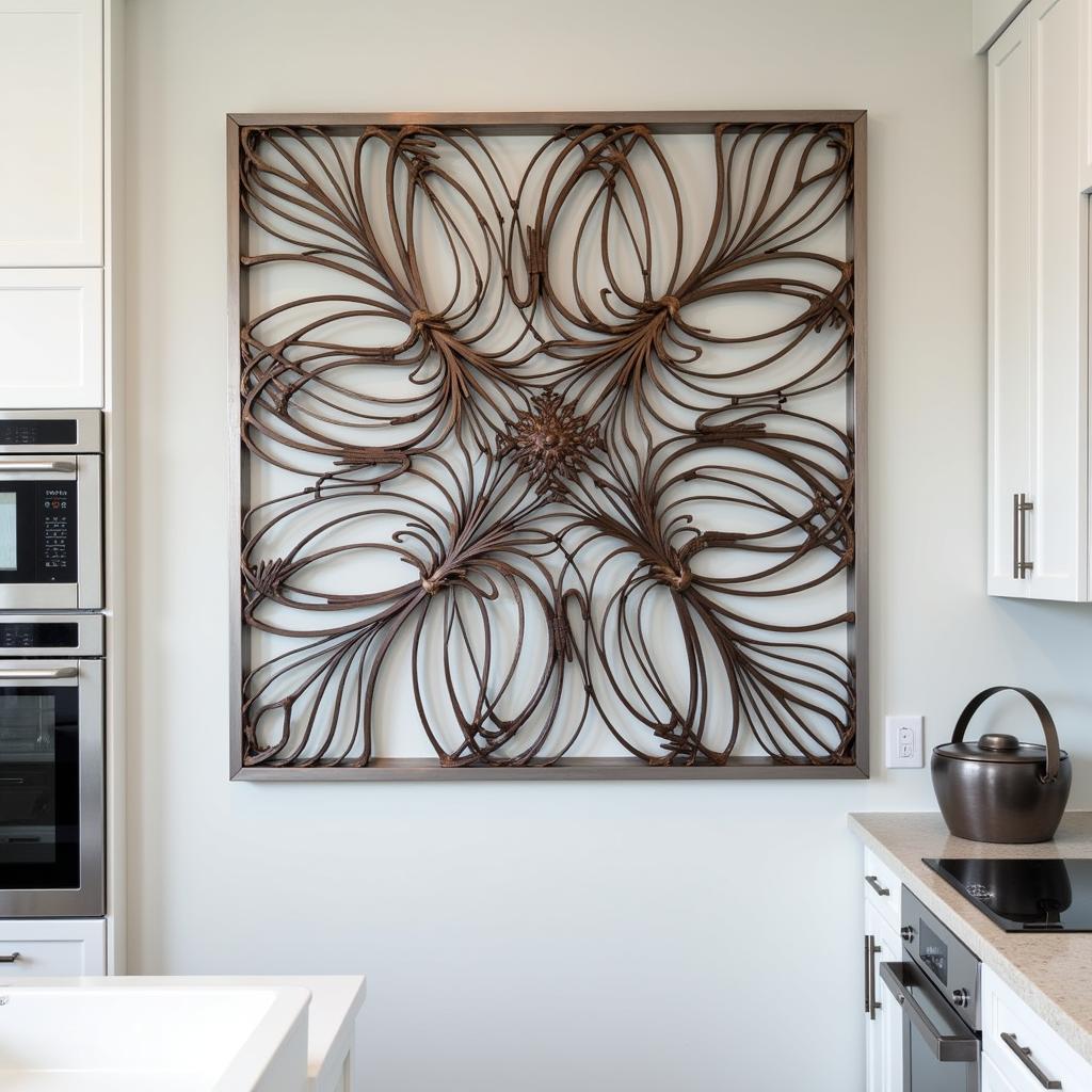 Modern Metal Wall Art for Kitchen: Abstract Design