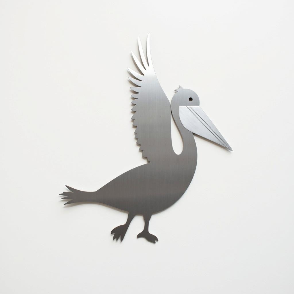 Modern Minimalist Pelican Metal Wall Art