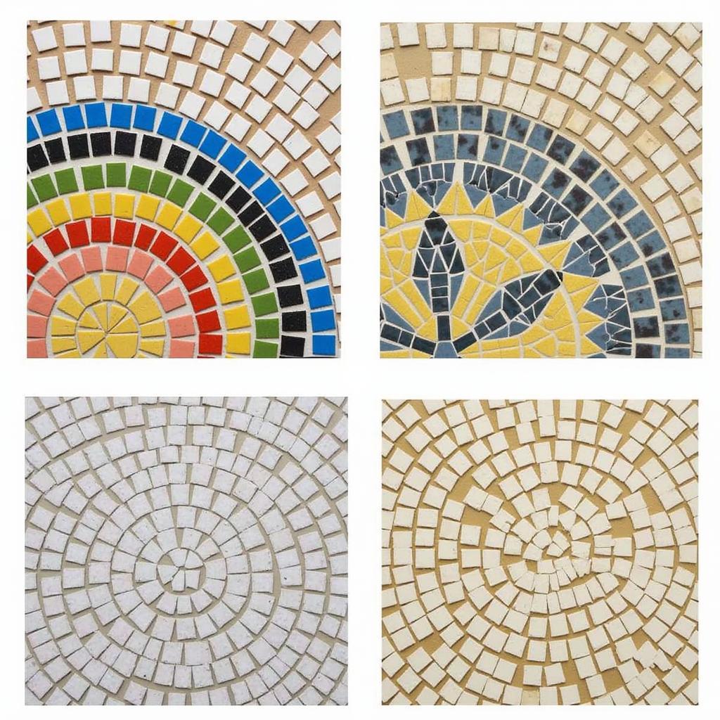 Mosaic Art Grout Color Selection: Comparing different grout colors and their impact on the overall aesthetic of a mosaic.