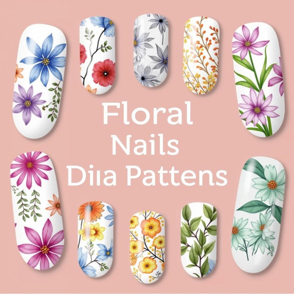 Abstract Floral Nail Art Designs for Mother's Day