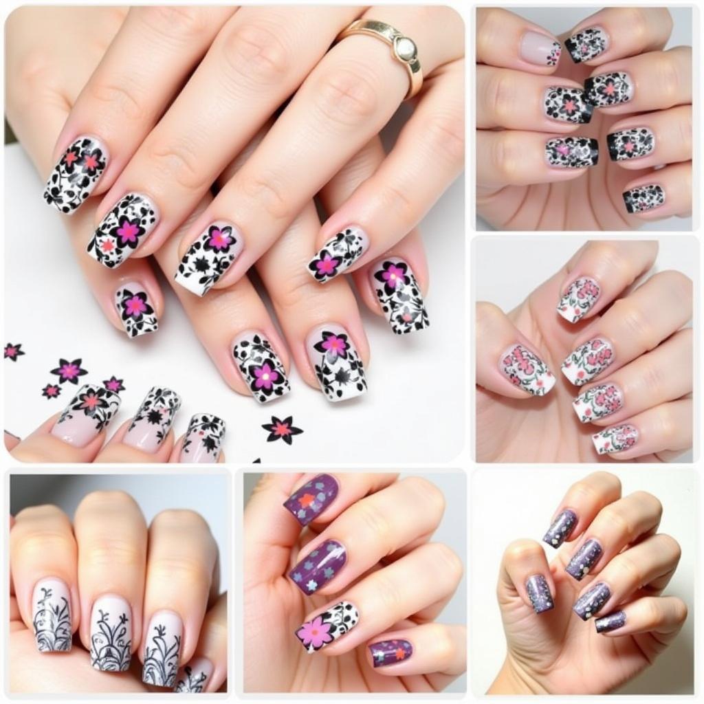 Inspiring Nail Art Designs using Floral Stickers