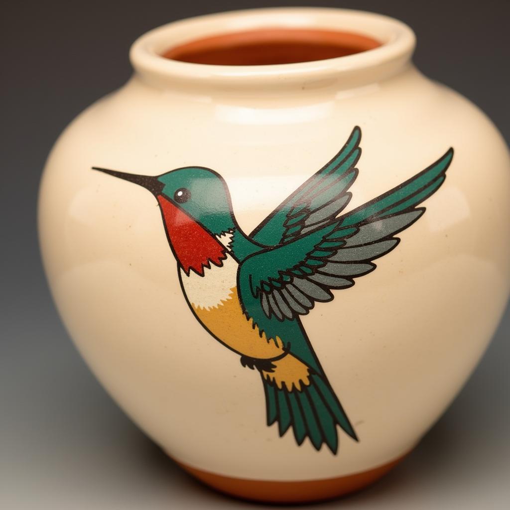 Zuni Pottery with Hummingbird Design