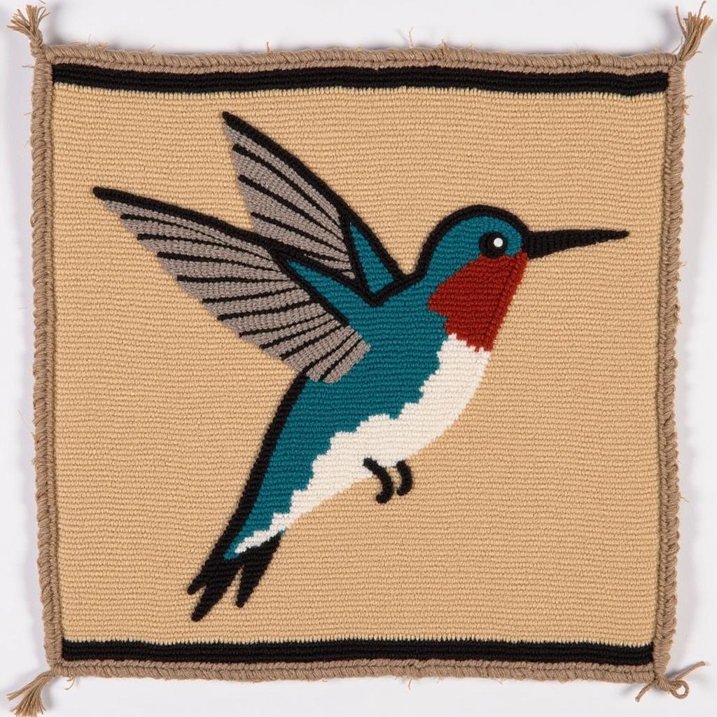 Navajo Weaving with Hummingbird Design