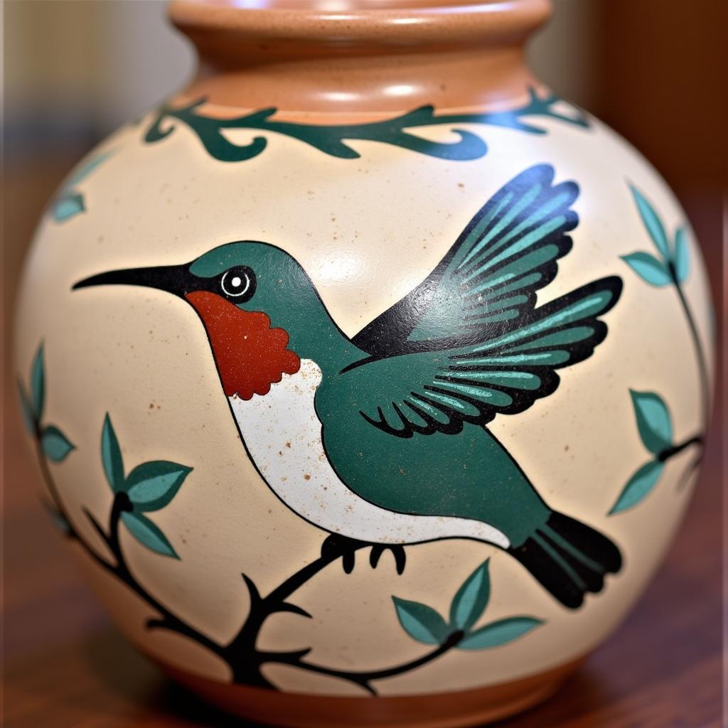 Zuni Pottery Depicting a Hummingbird