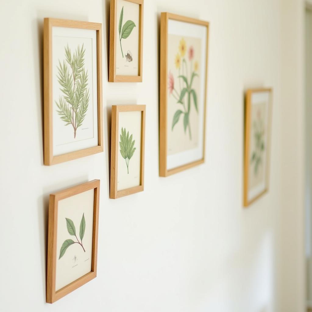 Botanical Prints in Natural Frames