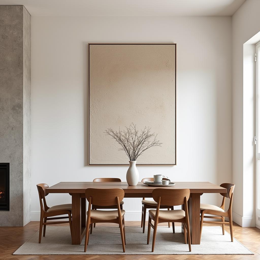 Neutral Modern Wall Art in a Dining Room