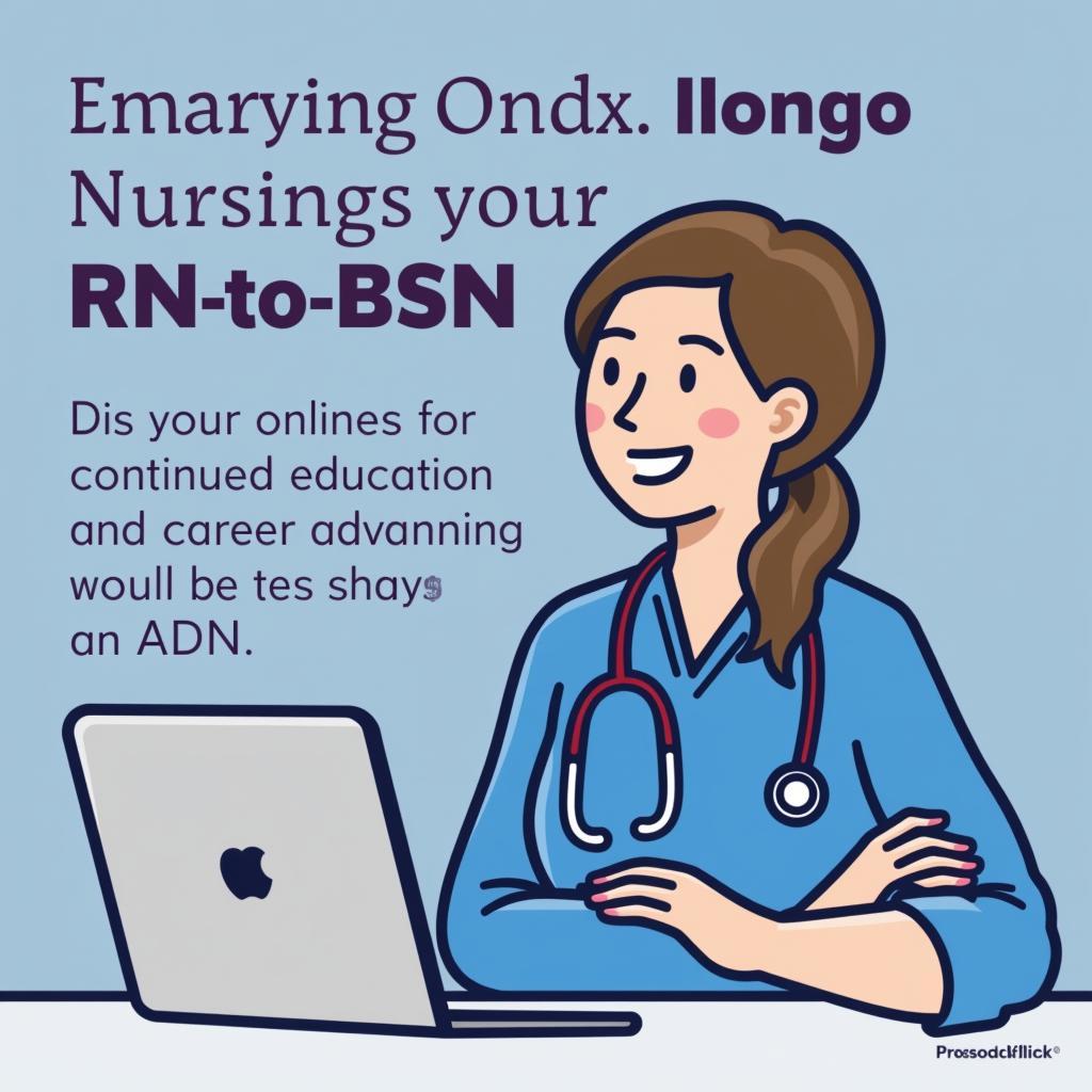 Nurse Studying Online for RN-to-BSN Program