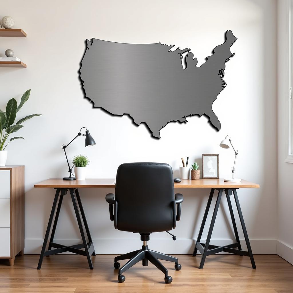 Patriotic Metal Wall Art in an Office