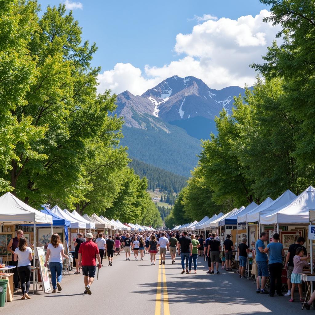 Artists displaying their diverse artwork at the Pearl Street Art Festival in Boulder, Colorado