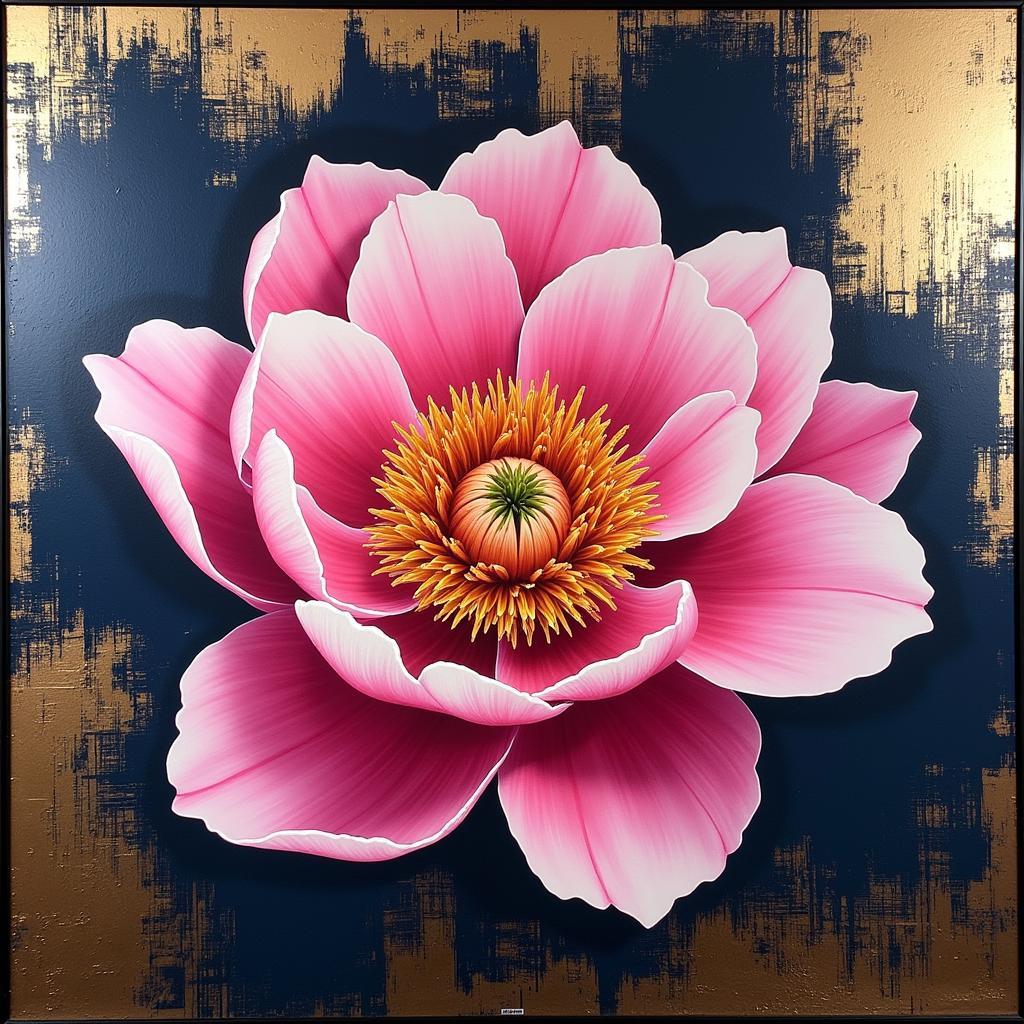 Modern Abstract Peony Art Print: Bold and Vibrant