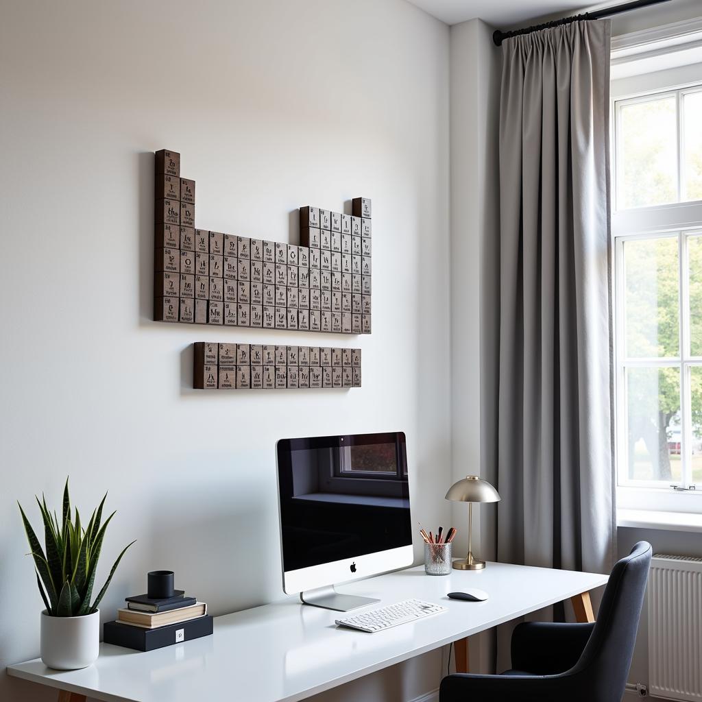 Periodic Table Wall Art in a Home Office