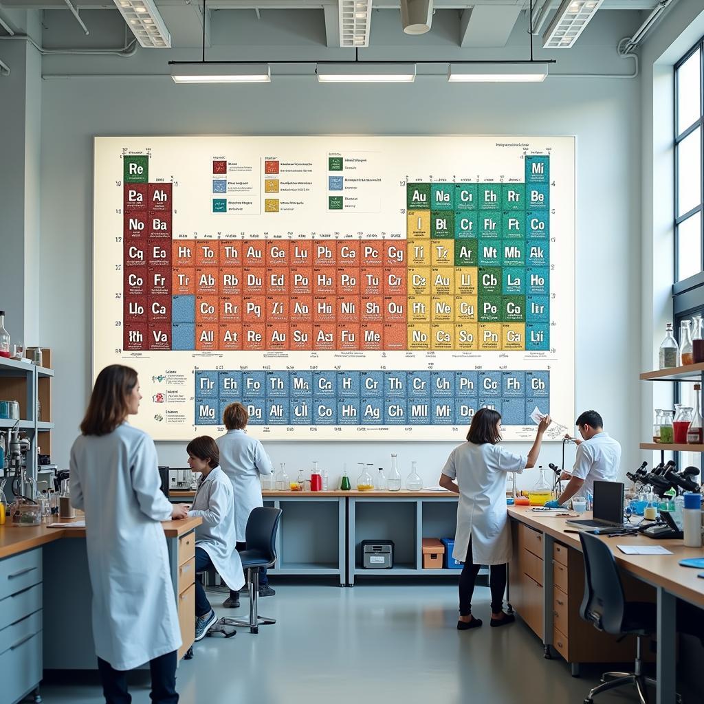 Periodic Table Wall Art in a Laboratory Setting