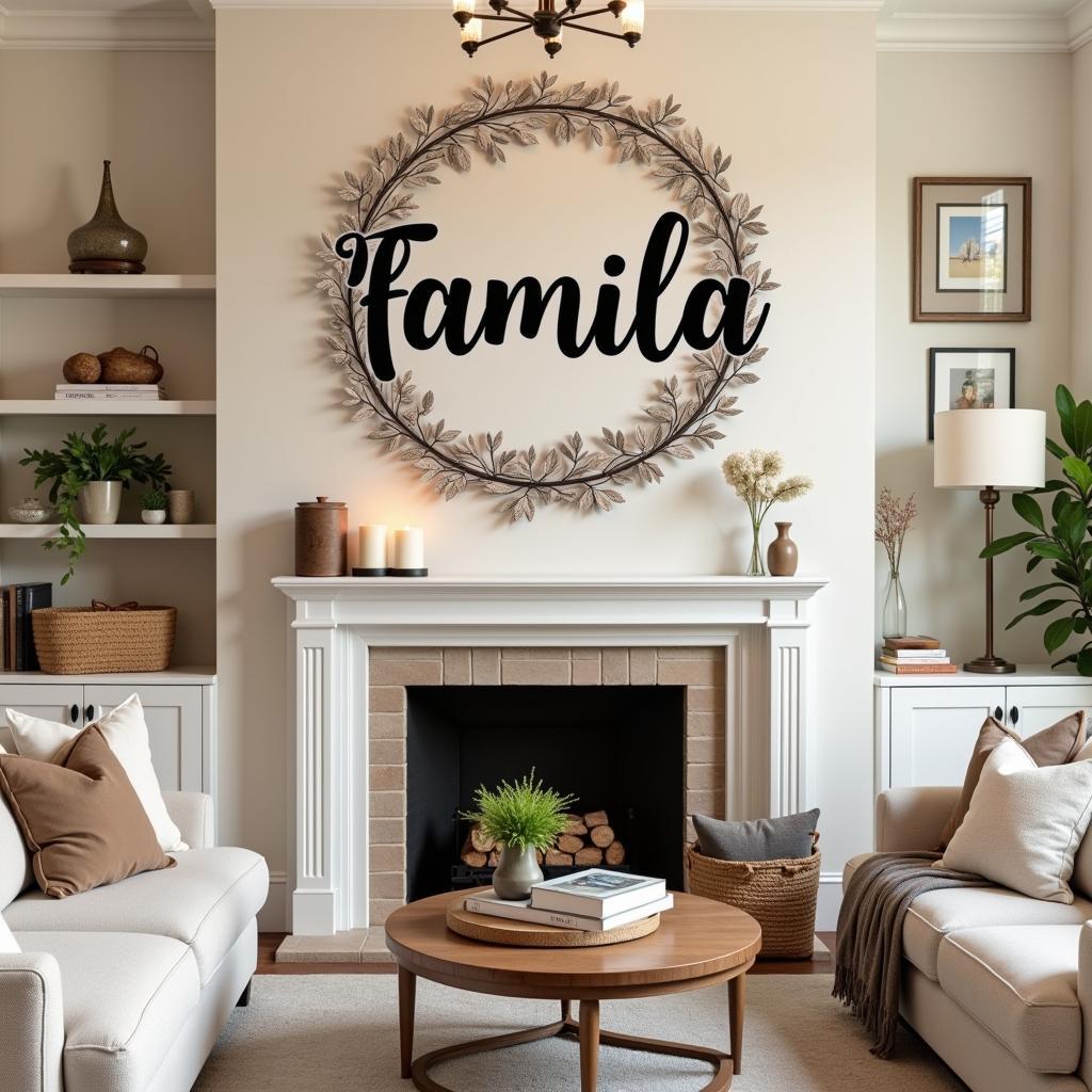 Personalized Family Name Wall Art in Living Room