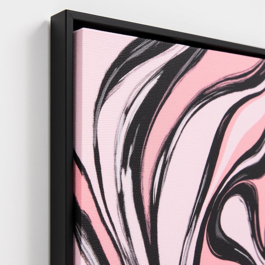 Abstract Pink, Black, and White Wall Art