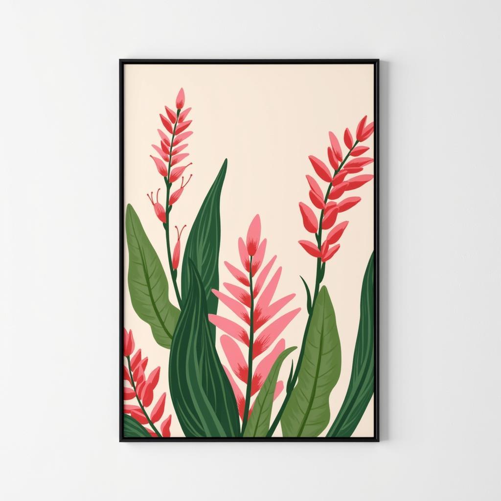 Pink and Green Botanical Canvas Print