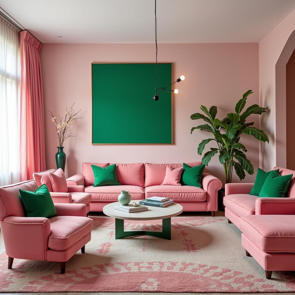 Pink and Green Interior Design