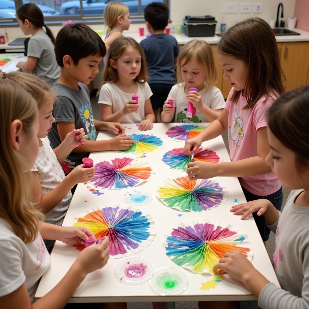 Preschoolers Creating Eric Carle Inspired Butterflies