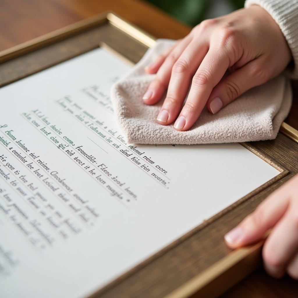 Cleaning and preserving framed scripture art