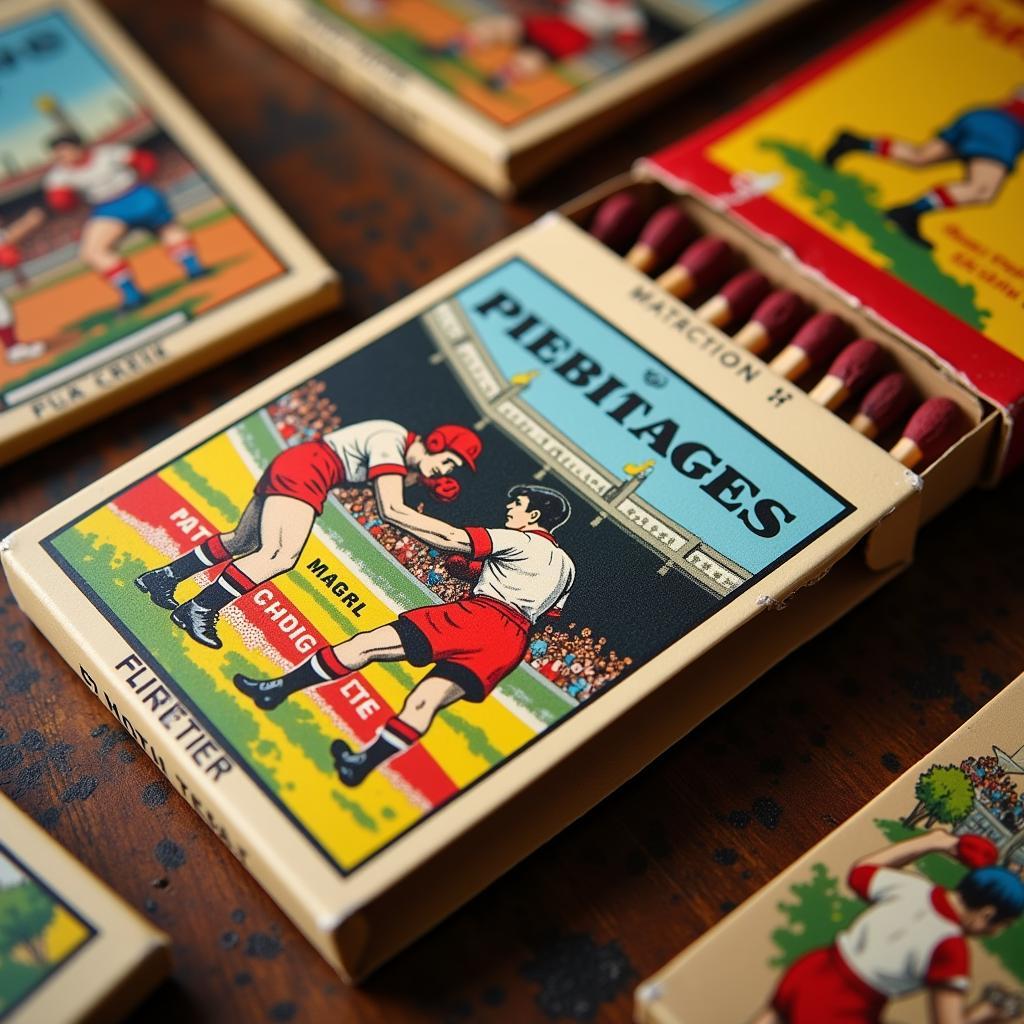 A rare vintage matchbook featuring a sports theme from the 1950s