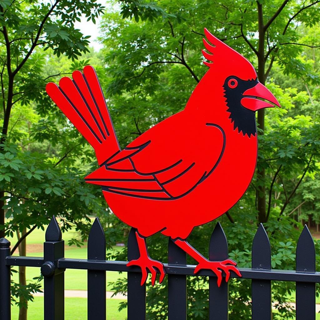 Red Metal Cardinal Wall Art