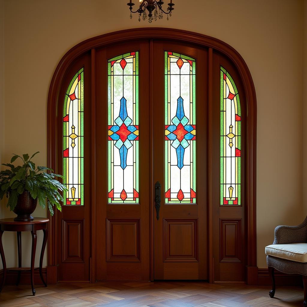 Restored Art Deco Door with Stained Glass