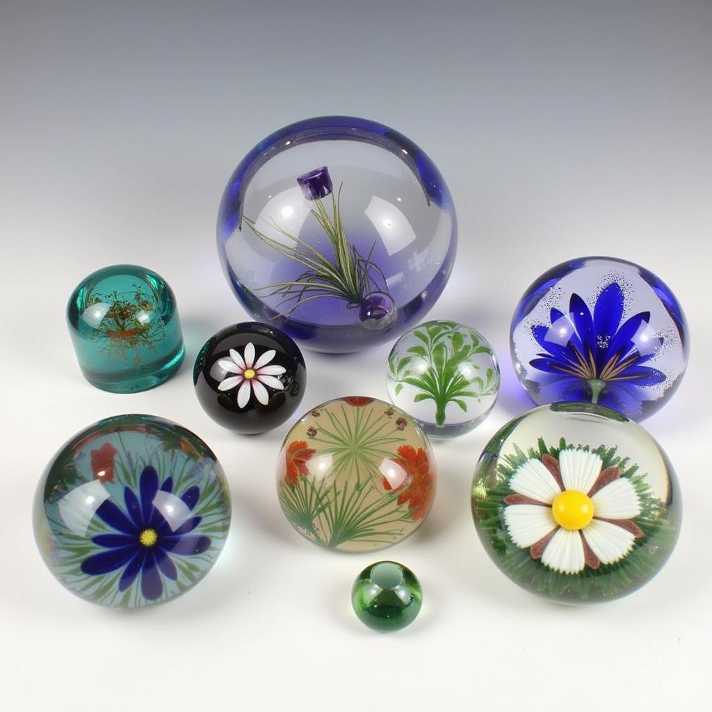 A collection of Robert Held paperweights