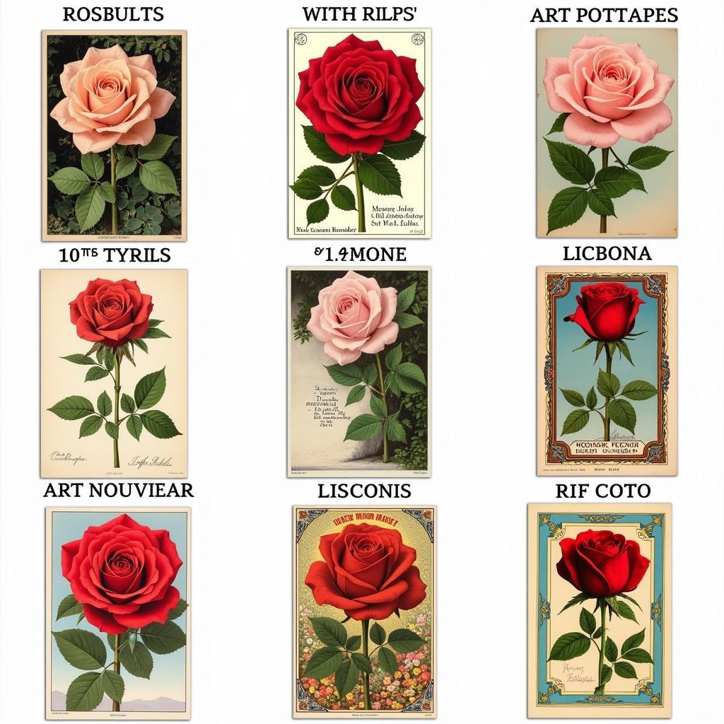 Rose Vintage Art Styles Comparison