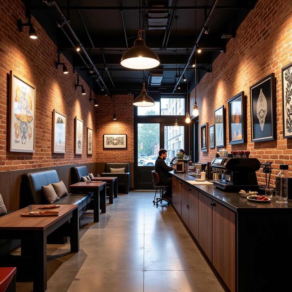 Sacred Art Tattoo and Coffee Bar Interior