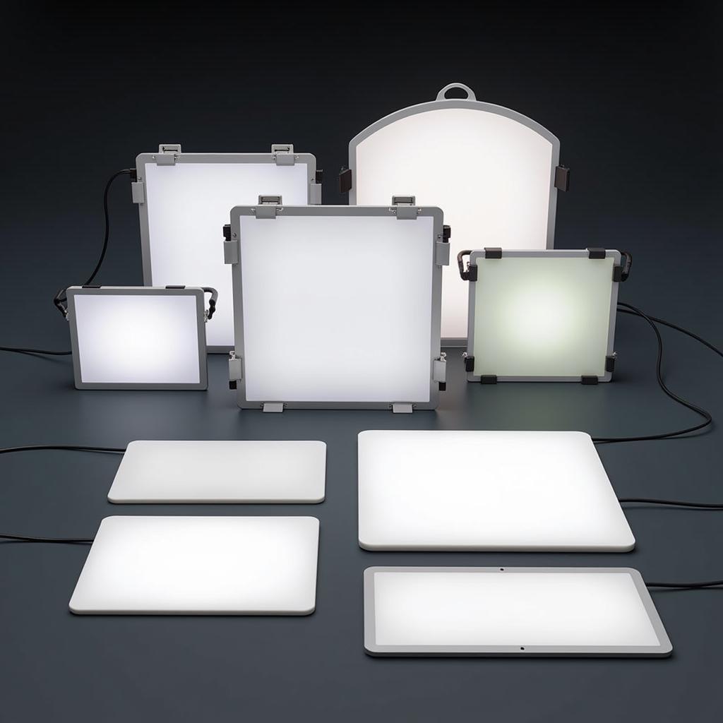 Different sizes of art o graph light pads on display.