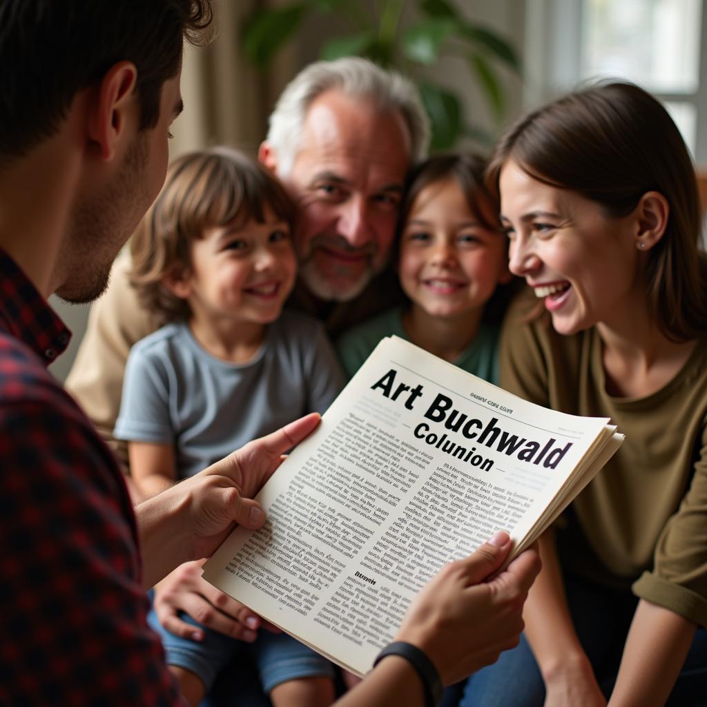 Sharing Art Buchwald's Thanksgiving column with family and friends during the holiday.