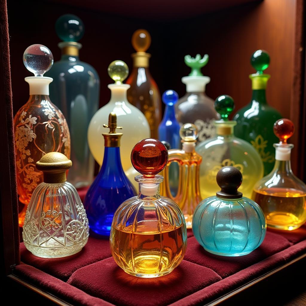 Collection of Signed Art Glass Perfume Bottles