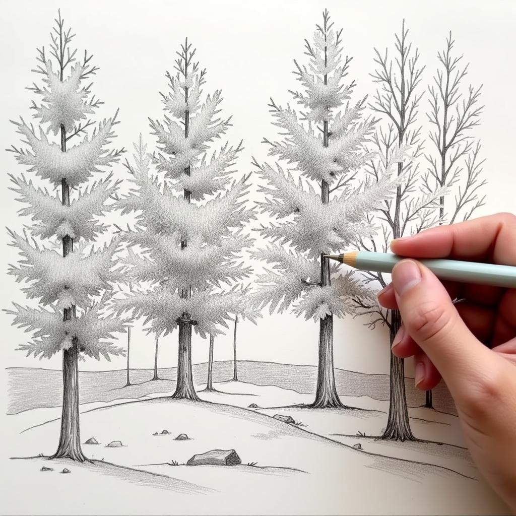 Sketching Trees in a Forest Setting