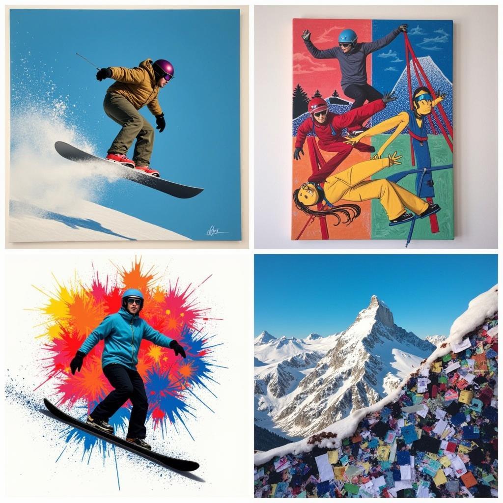 Snowboarding Art Styles: Realism, Abstract, Pop Art, and Mixed Media