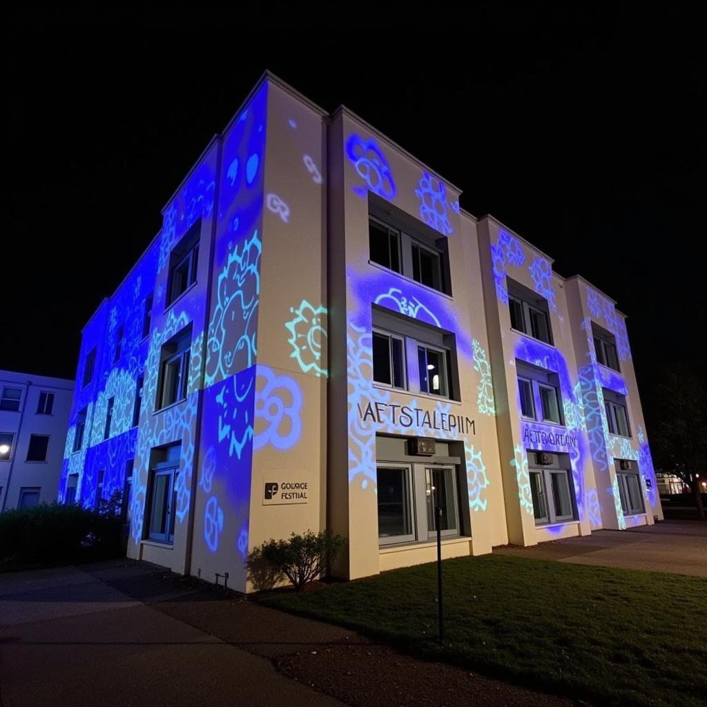 Projection mapping on a building at the St. George Arts Festival