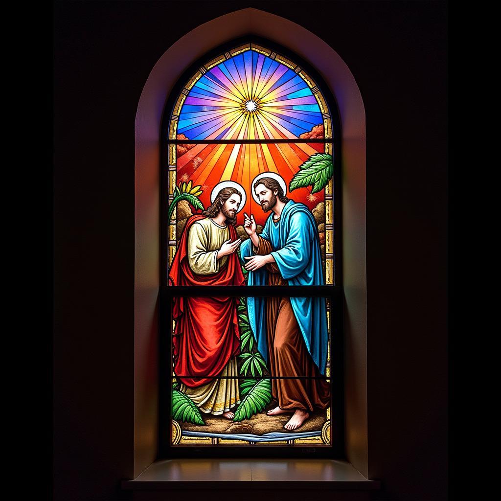 Stained Glass Window in a Church, Representing Divine Light